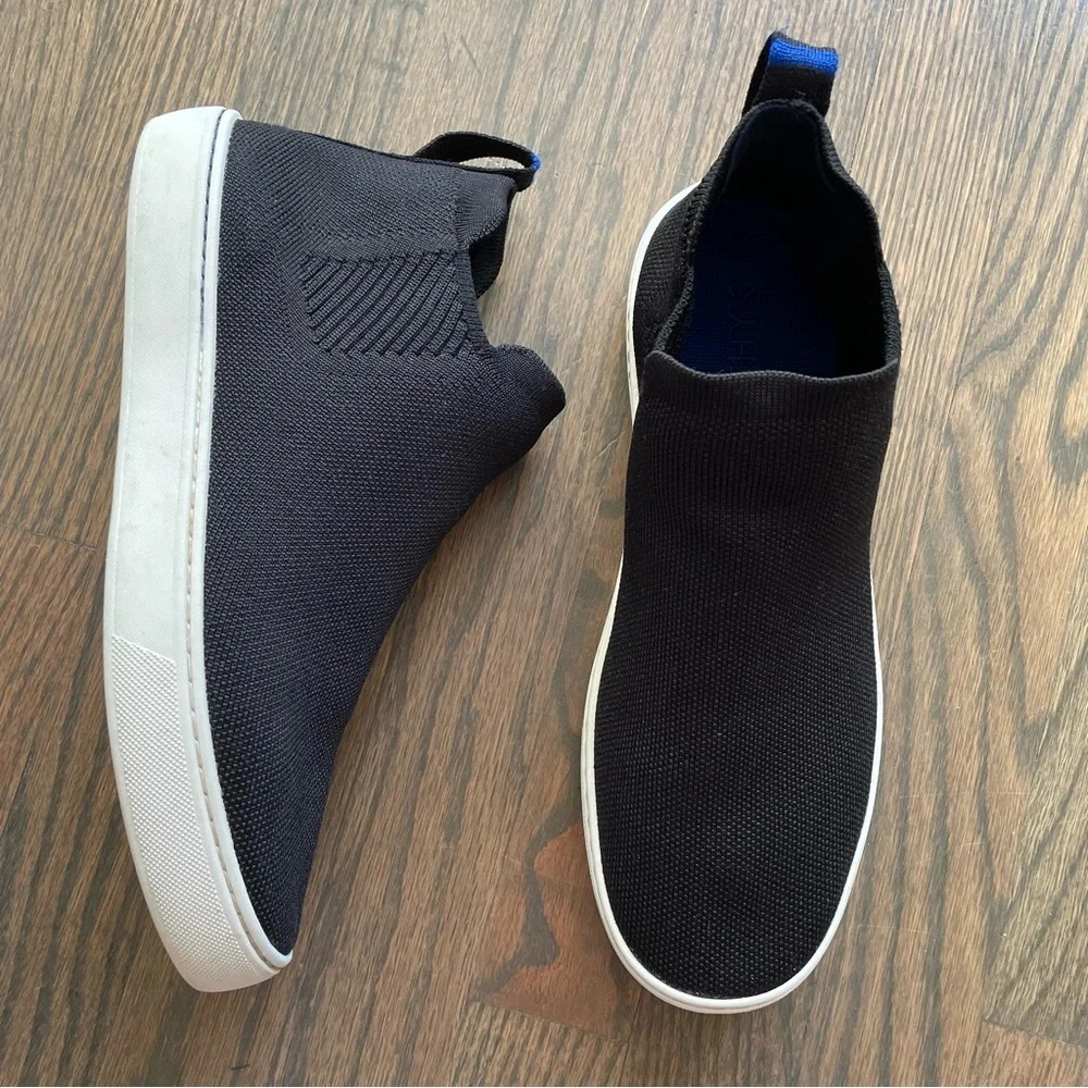 Rothy's The Chelsea Hi Top Sneaker Black Sporty Pull On Shoes Women’s US 10